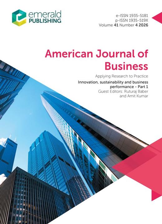 Volume Board Volume 41 Issue 4 | American Journal of Business | Emerald Publishing