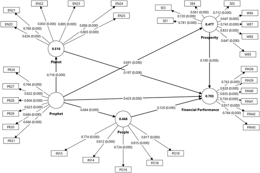 A diagram of structural model results.