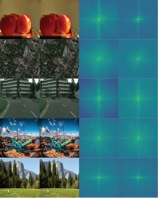An illustration shows a four-column grid with five rows of images, with each row displaying related visual information across the columns.