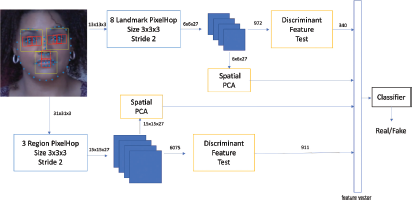 A diagram of a deep learning pipeline shows an input image of a face on the left.