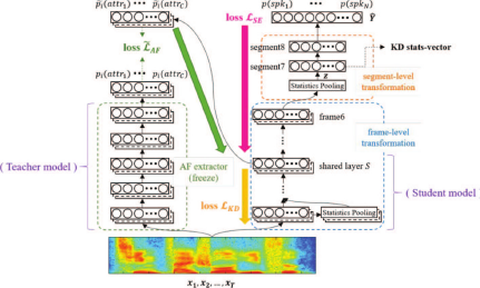 A block diagram illustrating a Student Teacher model architecture for knowledge distillation.