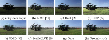 An illustration showing eight images of a tractor in a field in a two by four grid.