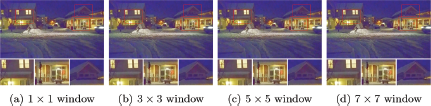 An illustration showing four sets of images.
