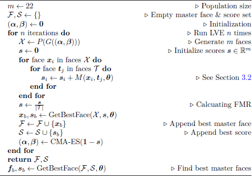 A table filled with numerical data and corresponding mathematical formulas for evaluation.