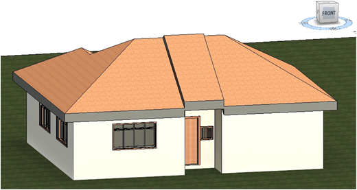 3D render of a general affordable 3-bedroom house Refer to the image caption for details.