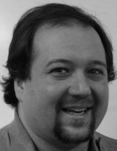 A bordered section presents a portrait of a man above text that lists the name Christopher Bergeron and his address and contact details.