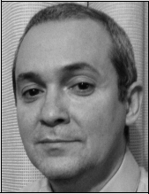 A bordered section presents a portrait of a man above text that lists the name Mario Manresa and his address and contact details.