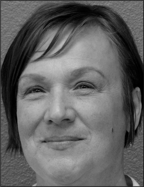 A portrait of Myra Cook Brown with contact information for Utah State University.