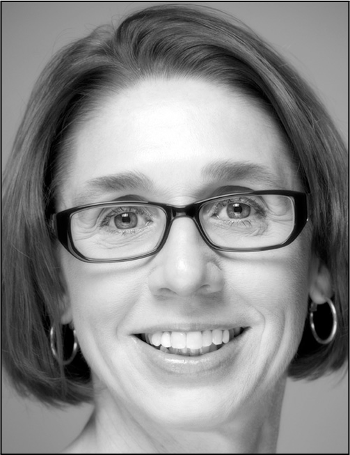 A professional black and white headshot of Kathy Embry with her name and contact information.