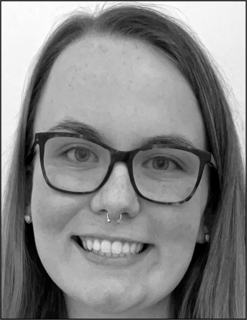 A portrait of April Fasser with contact details for Nova Southeastern University.