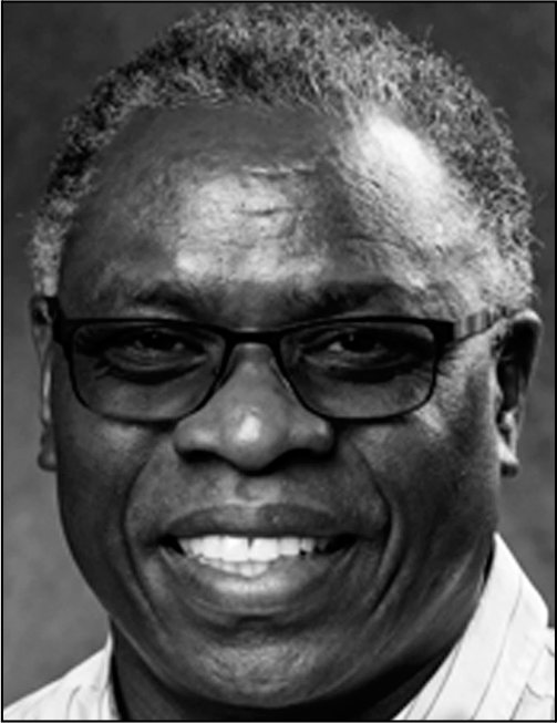 A portrait above the text Moses Ikiugu comma Professor comma Director of Research comma Department of Occupational Therapy comma University of South Dakota.