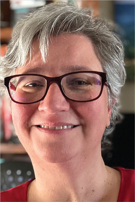 Stephanie Moore with glasses, short gray hair, from University of New Mexico, Albuquerque, NM.