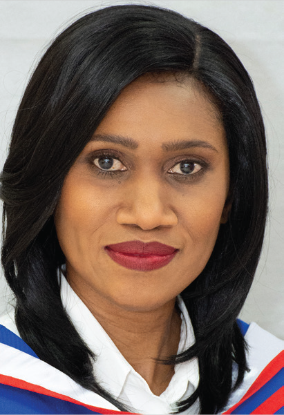 Patricia Grant, with shoulder-length black hair, Texas A&M University, TX.
