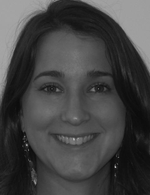 A portrait of a smiling woman above a text box listing a university contact with title, institution, location, telephone number, and email address.