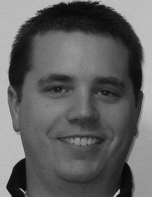 Black and white photo of Derek S. Kaufman, Technology Resource Teacher for Loudoun County Public Schools, with his full contact information.