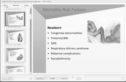 A slide from a medical presentation showing Mortality Risk Factors for a Newborn, listing six factors.