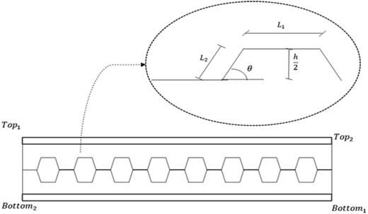 An illustration shows a castellated beam with a detailed inset showing dimensions for one hexagonal opening.