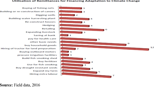 How remittances were spent by recipients Refer to the image caption for details.