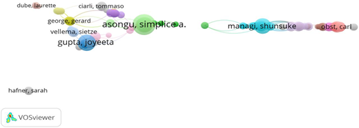 Network visualization of authors citation Refer to the image caption for details.