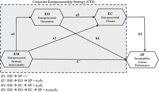 A diagram representing the corporate entrepreneurship strategy.