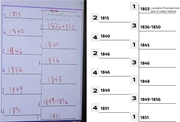 Two worksheet pages contain treaty questions and a handwritten timeline of dates from 1795 to 1856.