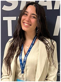 A photo shows Annaluce Mandiello standing and smiling warmly at the camera.