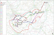 Map showing Middle Level System drainage network, catchment boundary, and pump station infrastructure across Woodwalton Fen.