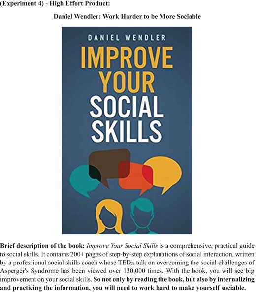 A book cover depicts Improve Your Social Skills by Daniel Wendler, featuring speech bubbles and silhouettes of people.