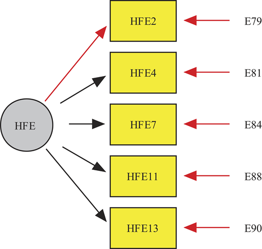 A diagram shows the relationship of H F E with five connected components labelled H F E 2, H F E 4, H F E 7, H F E 11, and H F E 13 linked by directional arrows.