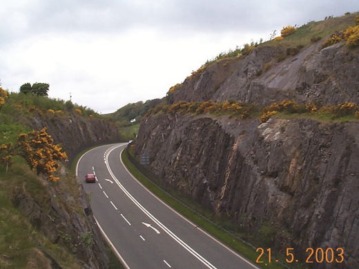 Cutting as viewed in 2003 Refer to the image caption for details.