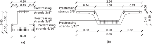 Diagrams a and b illustrate cross sections with geo mortar layers and dimensions for monolithic consolidation, showing structural details and labelled measurements.