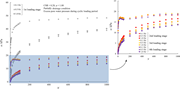Excess pore water pressure development at different loading frequencies.