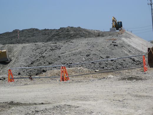 Extra fill on revetments using MDC lumps in 2011 Refer to the image caption for details.