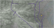 A Map of the Scappoose area showing a marked site, dense drainage lines, roads and several prominent linear boundaries.