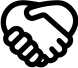 Handshake between two hands.