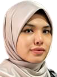 A head shot of a female wearing a beige headscarf, her face turned slightly to the side and looking forward.