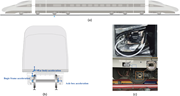 A multi-panel illustration shows a high-speed train measurement system, including a train side view, a bogie diagram with acceleration measurement locations, and views of installed sensors near the axle box.