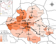 A thematic map shows high-speed rail stations, lines, and per capita G D P across C P U A cities.