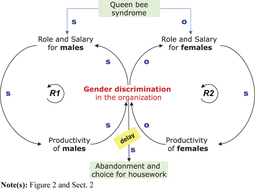Gender discrimination in the organization (according to Tournament Theory) Refer to the image caption for details.