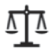 An illustration shows a simple icon of a balance scale or scale of justice, representing measurement, equality, or fairness.