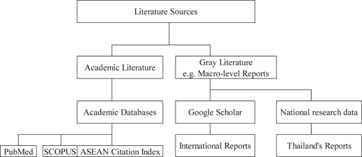 Search strategies for literature identification Refer to the image caption for details.