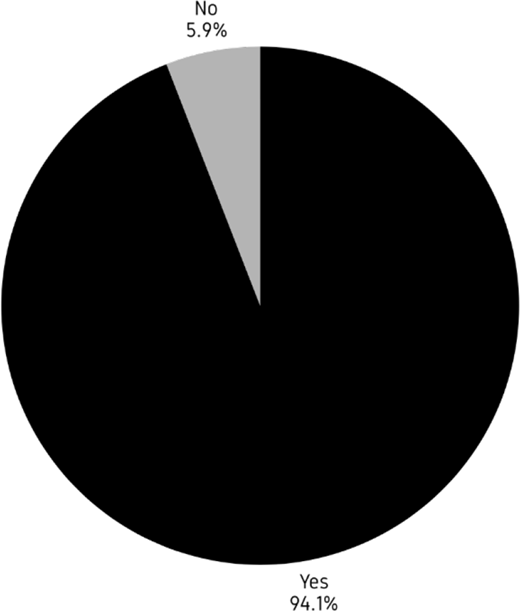 A pie chart presents Yes at 94.1 per cent and No at 5.9 per cent.