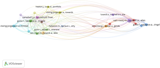 A network visualization from “V O S viewer” shows clusters of cited authors and papers.