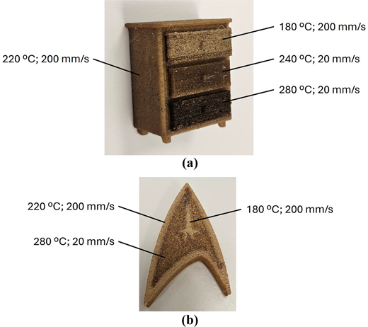 A four-panel S E M comparison presents fracture surfaces with a smooth region, microcavities, pull-out imprints, elongated cavities, voids and wood particles.