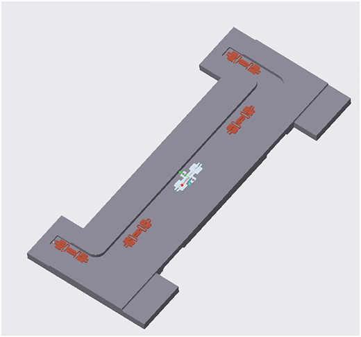 A 3-D C A D model of an I-beam structural component with labeled mounting points and connection details.