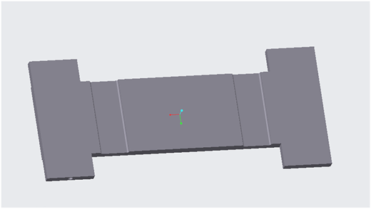 An illustration shows a C A D top view of an I-beam-shaped structural component with centered axes.